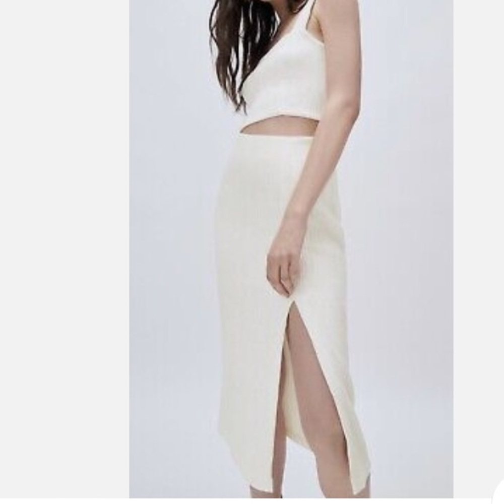 Zara textured midi skirt
